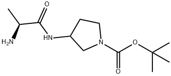 3-((S)-2-AMino-propionylaMino)-pyrrolidine-1-carboxylic acid tert-butyl ester 结构式