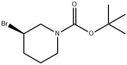 (R)-3-ブロモピペリジン-1-カルボン酸TERT-ブチルエステル 化学構造式