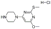4-メトキシ-2-メチルスルファニル-6-ピペラジン-1-イルピリミジン塩酸塩 化学構造式