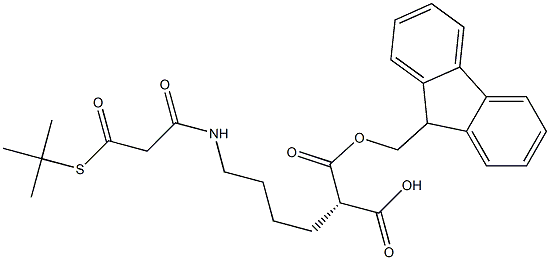 (S)-2-FMoc-6-(3-(tert-butylthio)-3-oxopropanaMido)hexanoic acid Structure