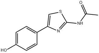 2-アセトアミド-4-(4-ヒドロキシフェニル)チアゾール 化学構造式