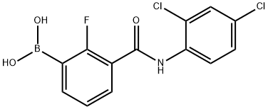3-(2,4-二氯苯氨基甲酰)-2-氟苯硼酸 结构式