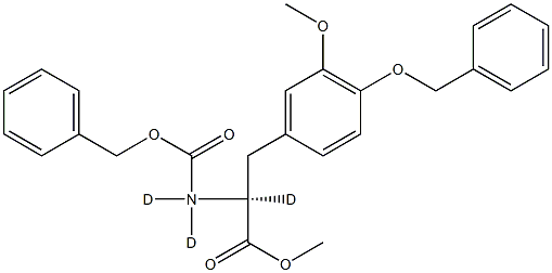 4-O-ベンジル-N-[(ベンジルオキシ)カルボニル]-3-O-メチル-L-DOPA-D3メチルエステル 化学構造式