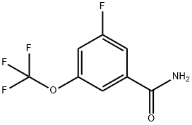 3-フルオロ-5-(トリフルオロメトキシ)ベンズアミド 化学構造式