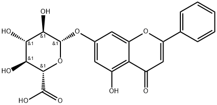 白杨素-7-0-Β-D-葡萄糖醛酸苷 结构式