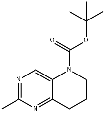 2-Methyl-7,8-dihydro-6H-pyrido[3,2-d]pyriMidine-5-carboxylic acid tert-butyl ester, 1421312-15-3, 结构式