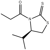 R- 4-(1-Methylethyl)-3-(1-oxopropyl)-2-Thiazolidinethione Structure