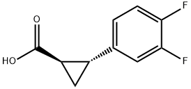 (1R,2R)-2-(3,4-difluorophenyl)cyclopropanecarboxylic acid Struktur