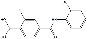 4-(2-溴苯基氨基甲酰)-2-氟苯硼酸,97%, , 结构式