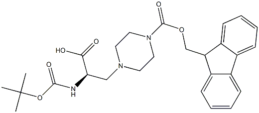 (R)-1-FMOC-4-(2-BOC-AMINO-2-CARBOXYETHYL)PIPERAZINE, , 结构式