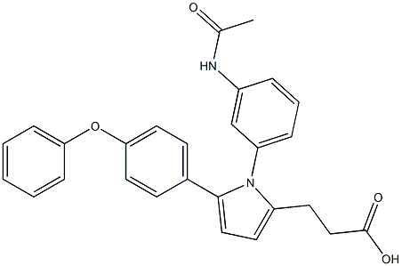 3-(1-(3-acetaMidophenyl)-5-(4-phenoxyphenyl)-1H-pyrrol-2-yl)propanoic acid Structure