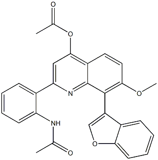 2-(2-acetaMidophenyl)-8-(benzofuran-3-yl)-7-Methoxyquinolin-4-yl acetate Struktur