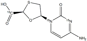 (2R-cis)-5-(4-aMino-2-oxo-1(2H)-pyriMidinyl)-1,3-oxathiolane-2-carboxylic Acid-13C,15N2 Structure