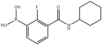 3-(环己基氨基甲酰)-2-氟苯硼酸 结构式