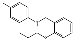 4-フルオロ-N-(2-プロポキシベンジル)アニリン 化学構造式