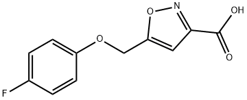 5-[(4-フルオロフェノキシ)メチル]イソオキサゾール-3-カルボン酸 化学構造式