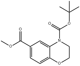 2,3-ジヒドロ-4H-1,4-ベンゾキサジン-4,6-二カルボン酸4-(TERT-ブチル)6-メチル 化学構造式