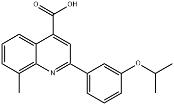 2-(3-イソプロポキシフェニル)-8-メチルキノリン-4-カルボン酸 化学構造式