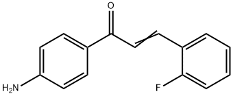 (2E)-1-(4-アミノフェニル)-3-(2-フルオロフェニル)プロプ-2-エン-1-オン 化学構造式