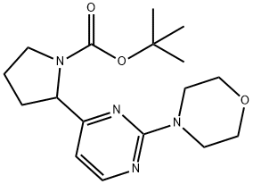 tert-Butyl 2-(2-morpholin-4-ylpyrimidin-4-yl)-pyrrolidine-1-carboxylate Structure