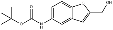 N-[2-(ヒドロキシメチル)-1-ベンゾフラン-5-イル]カルバミン酸TERT-ブチル 化学構造式