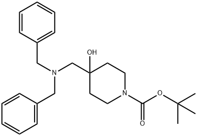 4-[(ジベンジルアミノ)メチル]-4-ヒドロキシテトラヒドロ-1(2H)-ピリジンカルボン酸TERT-ブチル 化学構造式
