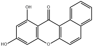 9,11-Dihydroxy-12H-benzo[a]xanthen-12-one Struktur