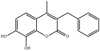 3-苄基-7,8-二羟基-4-甲基-2H-苯并吡喃-2-酮 结构式