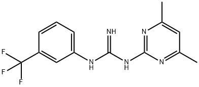 N-(4,6-二甲基-嘧啶-2-基)-N'-(3-三氟甲基-苯基)-胍 结构式