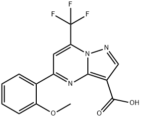 5-(2-メトキシフェニル)-7-(トリフルオロメチル)ピラゾロ[1,5-A]ピリミジン-3-カルボン酸 化学構造式