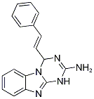4-[(E)-2-フェニルビニル]-1,4-ジヒドロ[1,3,5]トリアジノ-[1,2-A]ベンズイミダゾール-2-アミン 化学構造式