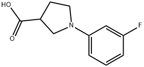 1-(3-フルオロフェニル)ピロリジン-3-カルボン酸 化学構造式