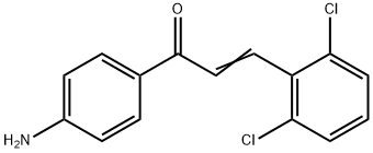 (2E)-1-(4-アミノフェニル)-3-(2,6-ジクロロフェニル)プロプ-2-エン-1-オン 化学構造式