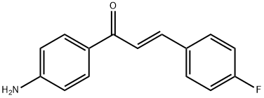 (2E)-1-(4-アミノフェニル)-3-(4-フルオロフェニル)プロプ-2-エン-1-オン 化学構造式