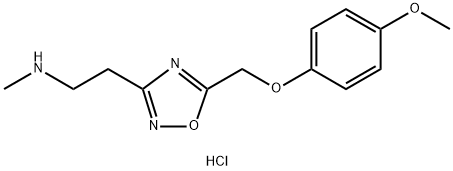 (2-{5-[(4-メトキシフェノキシ)メチル]-1,2,4-オキサジアゾール-3-イル}エチル)メチルアミン塩酸塩 化学構造式