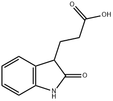 3-(2-氧代-2,3-二氢-1H-吲哚-3-基)丙酸, 2971-17-7, 结构式