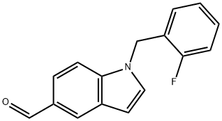 1-(2-フルオロベンジル)-1H-インドール-5-カルブアルデヒド 化学構造式