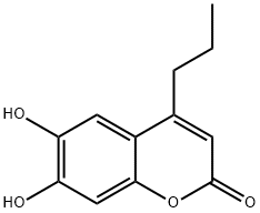 6,7-ジヒドロキシ-4-プロピル-2H-クロメン-2-オン 化学構造式
