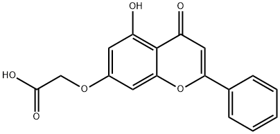 2-(5-羟基-4-氧代-2-苯基-苯并吡喃-7-基)氧基乙酸 结构式