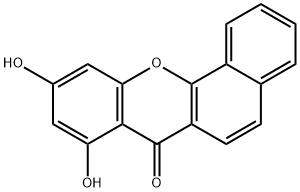 8,10-Dihydroxy-7H-benzo[c]xanthen-7-one Struktur