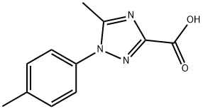 5-Methyl-1-p-tolyl-1H-[1,2,4]triazole-3-carboxylic	acid Structure