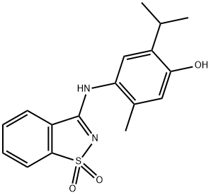 4-[(1,1-dioxido-1,2-benzisothiazol-3-yl)amino]-2-isopropyl-5-methylphenol Structure
