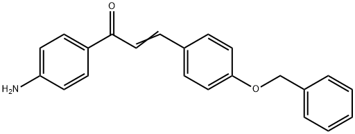 (2E)-1-(4-アミノフェニル)-3-[4-(ベンジルオキシ)フェニル]プロプ-2-エン-1-オン 化学構造式