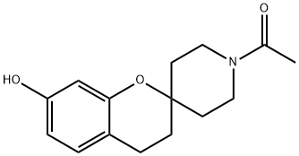 1'-アセチル-3,4-ジヒドロスピロ[クロメン-2,4'-ピペリジン]-7-オール 化学構造式