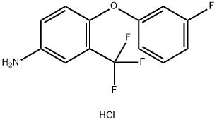 4-(3-フルオロフェノキシ)-3-(トリフルオロメチル)アニリン塩酸塩 化学構造式