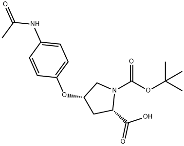 (2S,4S)-4-[4-(Acetylamino)phenoxy]-1-(tert-butoxycarbonyl)-2-pyrrolidinecarboxylic acid|
