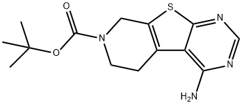 tert-Butyl 3-amino-8-thia-4,6,11- triazatricyclo[7 .4.0.0 {2,7}]trideca-1(9),2(7),3,5- tetraene-11-c Struktur