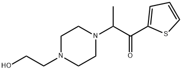 2-[4-(2-ヒドロキシエチル)ピペラジノ]-1-(2-チエニル)-1-プロパノン 化学構造式