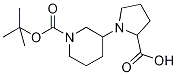1-[1-(tert-Butoxycarbonyl)piperidin-3-yl]pyrrolidine-2-carboxylic  acid Struktur
