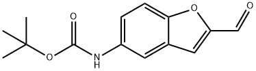 N-(2-ホルミル-1-ベンゾフラン-5-イル)カルバミン酸TERT-ブチル 化学構造式